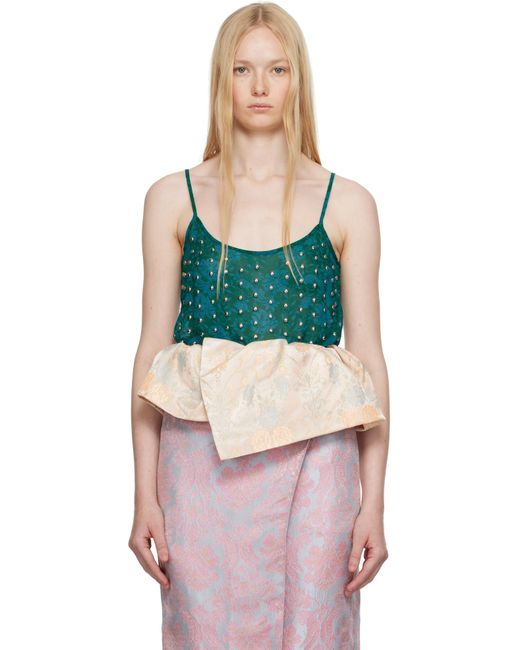 Dries Van Noten ブルー＆グリーン エンベリッシュド キャミソール Multicolor