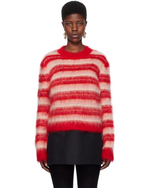 Marni Red Pink Striped Sweater