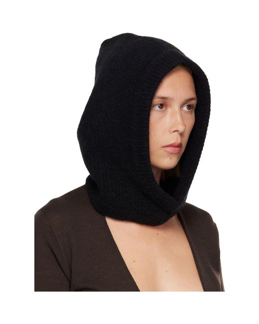 Rick Owens Black Tower Alpaca Knit Hood