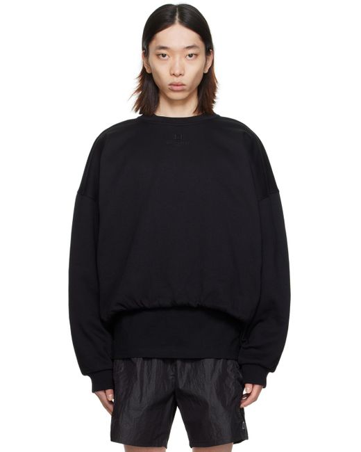 Wooyoungmi Black Bungee-style Drawstring Sweatshirt for men