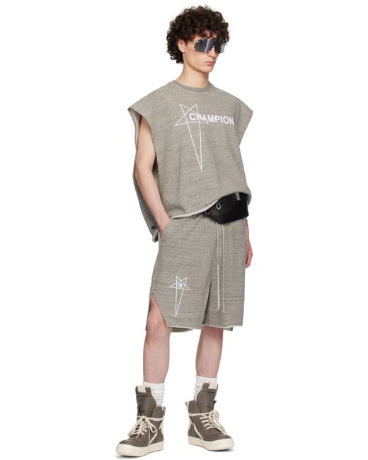 メンズ Rick Owens グレー Championエディション Beveled Pods ショートパンツ Multicolor