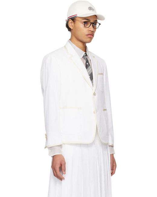 Thom e veston blanc à simple boutonnage Thom Browne pour homme en coloris Black