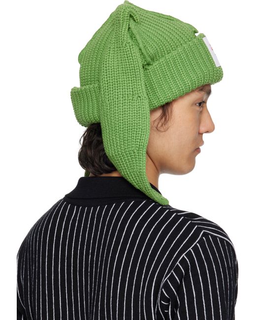 Charles Jeffrey Green Chunky Rabbit Beanie for men