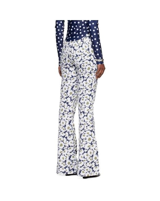 Jean Paul Gaultier Blue 'The Curved Flower' Jeans