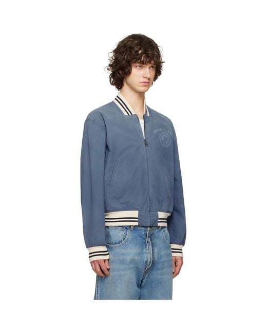 Maison Margiela Blue Varsity Caban Jacket for men