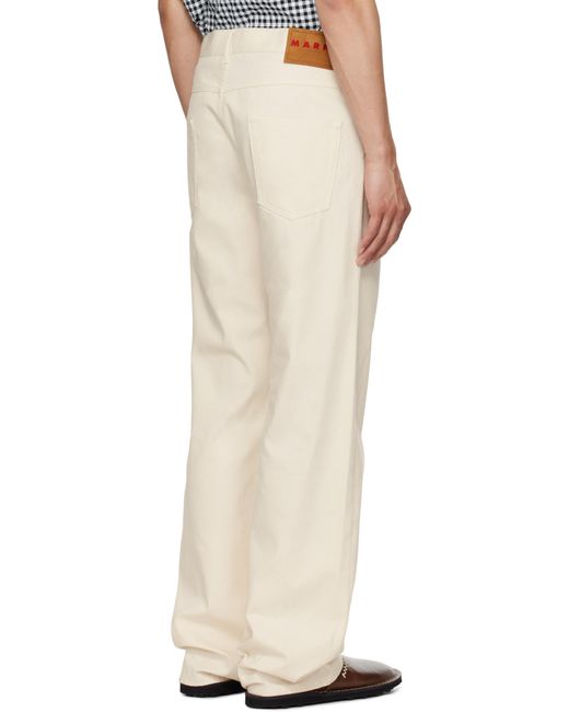 メンズ Marni オフホワイト ワイドレッグ デニム ジーンズ Natural