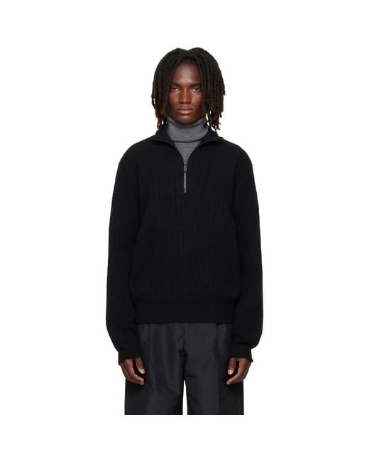 Canada Goose Black Mckinney Knit Quarter Zip Sweater for men