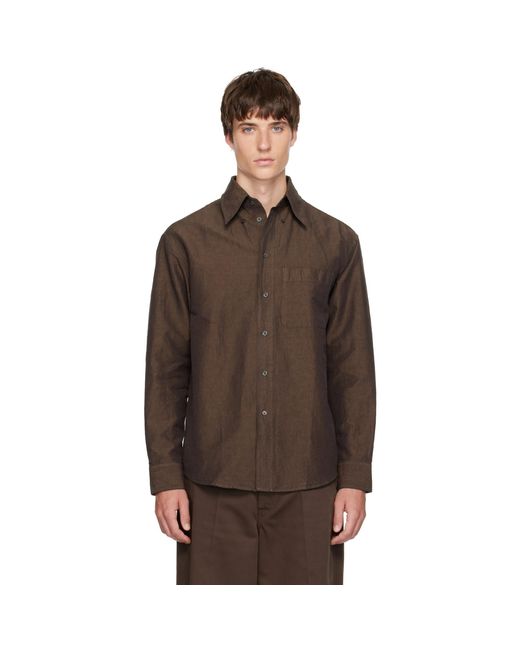 Lemaire Brown Button Down Shirt for men