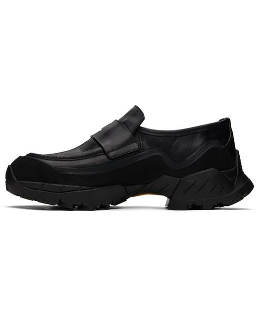 Roa Black Leather Loafers for men