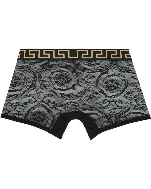 Versace Black Mesh-Jersey Stretch Boxer Briefs for men