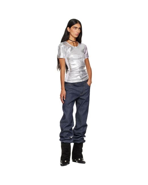 SECONDA Blue Straight Leg Denim Raw Jeans