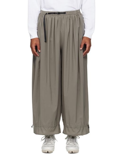 Snow Peak Green Shadow Ripstop Gather Trousers for men