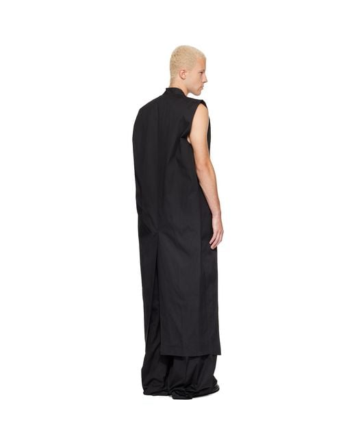 Rick Owens Black Tower Long Lab Vest for men