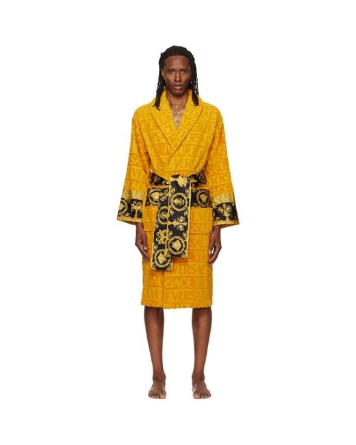 Versace Yellow 'I Heart Baroque' Bathrobe for men