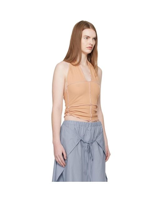 Baserange Blue Tan Cinder Halter Top