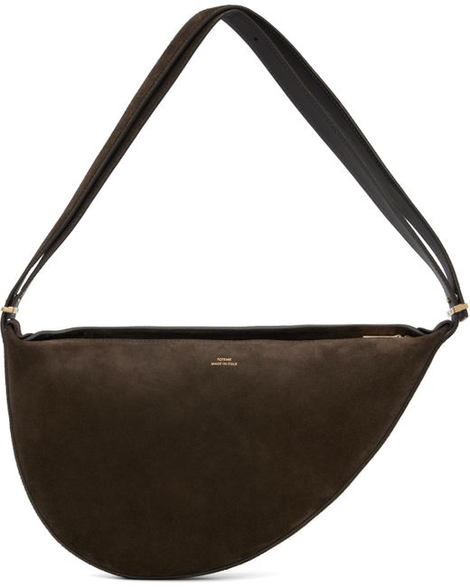 Totême  Black Suede Scooped Sling Bag