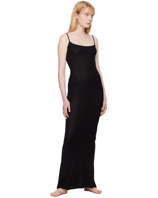 Skims Black Soft Lounge Long Slip Maxi Dress