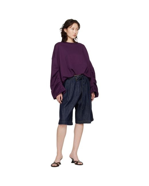 Dries Van Noten Blue Belted Denim Shorts