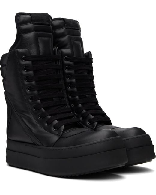 Rick Owens Black Hollywood Mega Geobasket Sneakers for men
