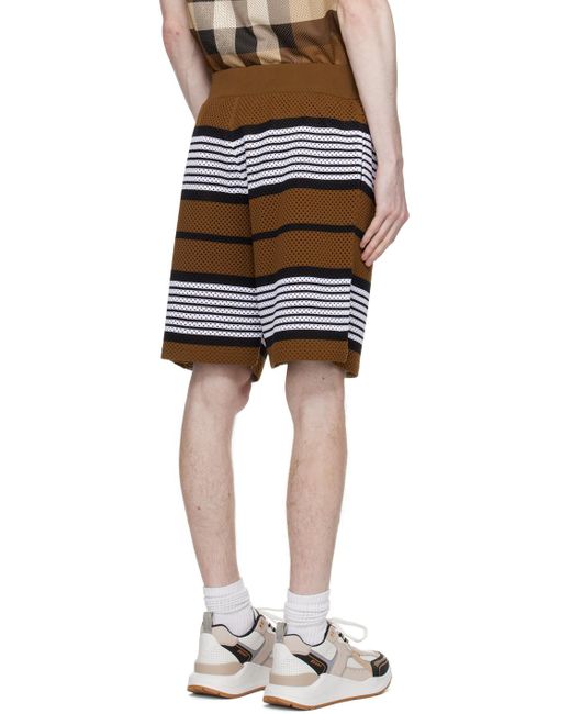 Burberry Black Brown Striped Shorts for men