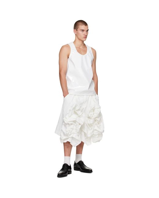 Comme des Garçons White Polyurethane Enamel Cloth Tank Top for men
