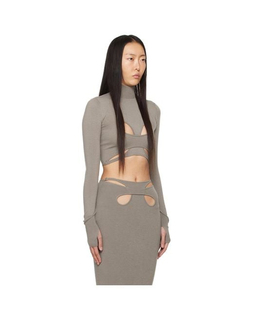 Dion Lee Black Taupe Mobius Loop Long Sleeve T-shirt