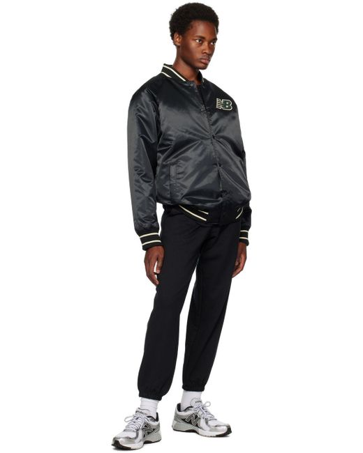 New Balance Athletics Varsity Bomber Jacket in Black for Men | Lyst