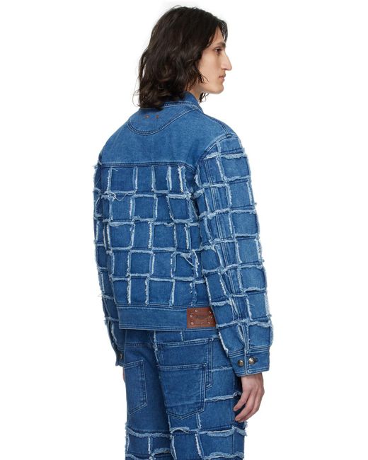 ANDERSSON BELL Blue New Patchwork Denim Jacket for men