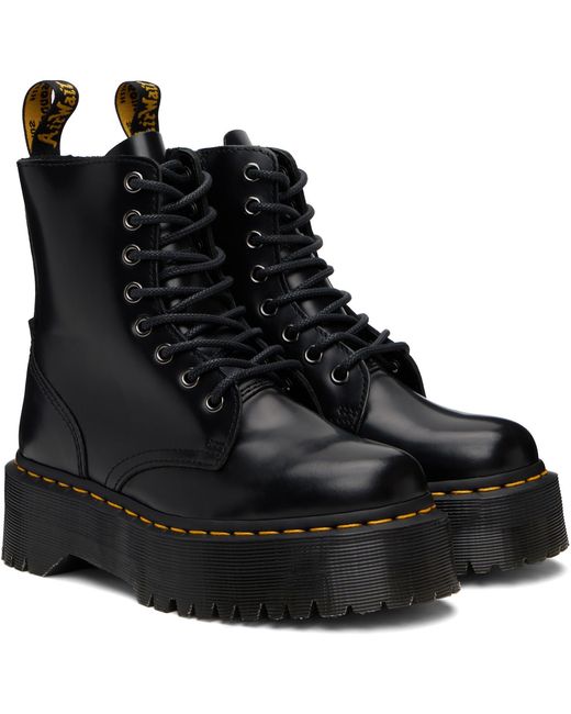 Dr. Martens Black Jadon Boot Smooth Leather Platform Boots