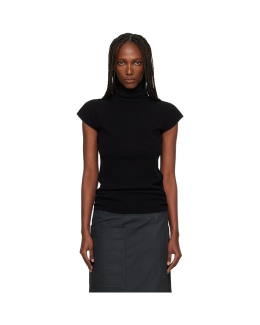 Issey Miyake Black October Cotton Baguette Turtleneck
