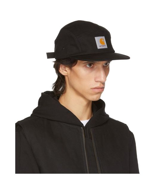 Black Backley Five-panel Cap for Men 