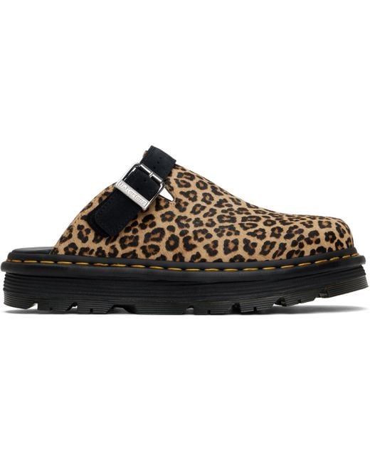 メンズ Dr. Martens ブラウン＆ブラック Zebzag スリングバック プラットフォーム ミュール Black