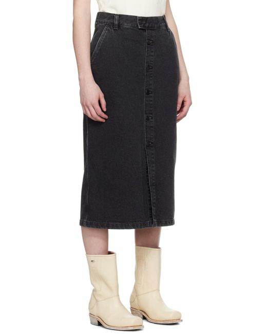Carhartt Black Colby Denim Midi Skirt