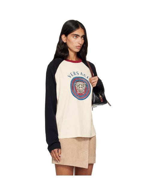 Versace Black Off- Printed Cotton-jersey Regular T-shirt