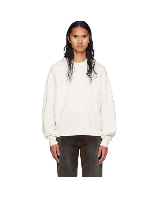 Pull À Capuche Blanc À Col Ample we11done pour homme en coloris White