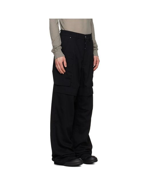 Rick Owens Black Tower Stefan Cargo Pants for men