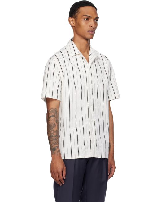Brioni White Off- Cotton Poplin Shirt for men