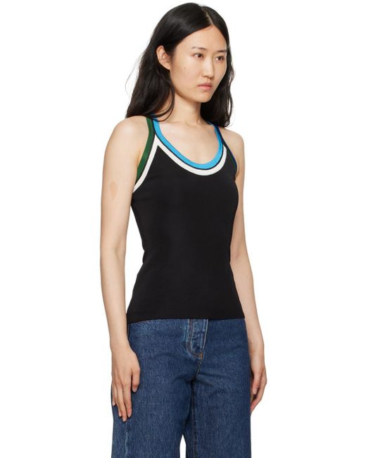 Ferragamo Black Contrasting Trim Tank Top