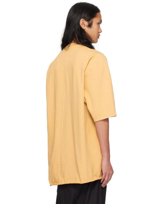 T-shirt surdimensionné jaune Rick Owens pour homme en coloris Orange