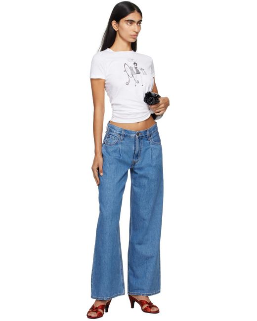 Levi's Blue Loose-Fit Faded Wide Leg Jeans