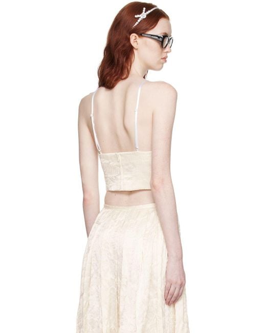 ShuShu Tong Off white Ruffled Tank Top in Natural Lyst