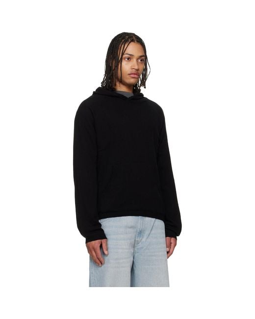 Our Legacy Black Knitted Hoodie for men