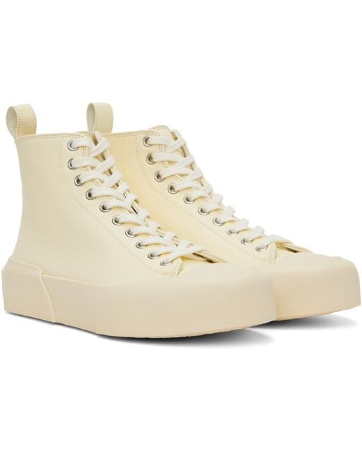 Jil Sander Black Off-white High-top Sneakers