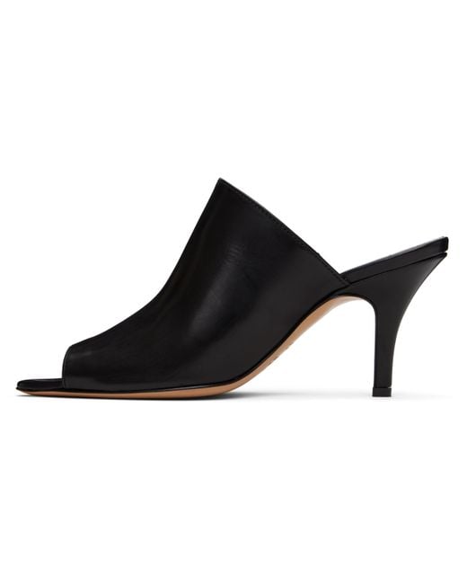 MM6 by Maison Martin Margiela Black Oil Sandal Mules