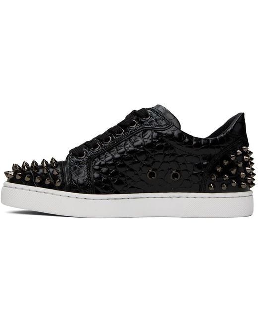 Christian Louboutin Black Vieira 2 Spiked Suede Sneakers