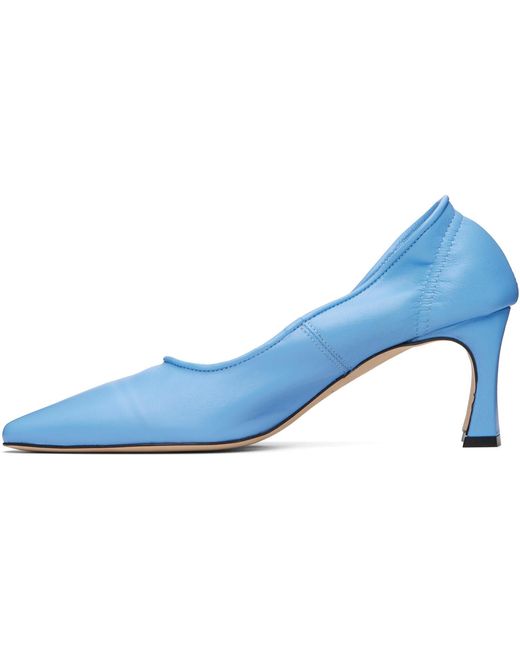 By Far Blue Carre Nappa Leather Heels