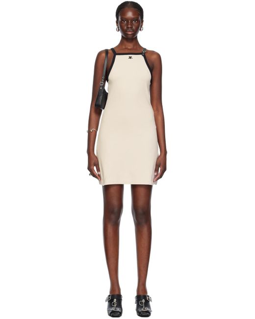 Courreges Black Off-white Pin-buckle Minidress