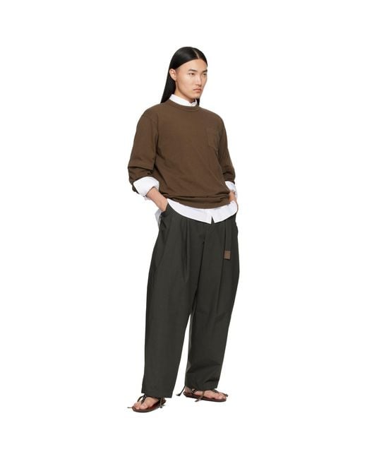 Sacai Black Khaki Typewriter Trousers for men