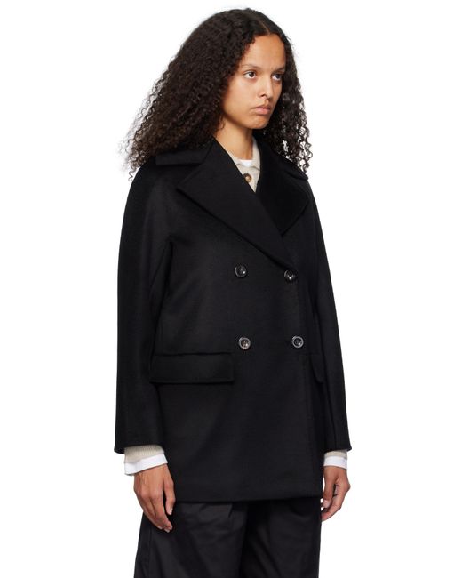 Max Mara Kent Short Peacoat in Black Lyst UK