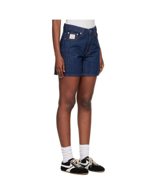 AMI Blue Heritage Cotton Denim Shorts